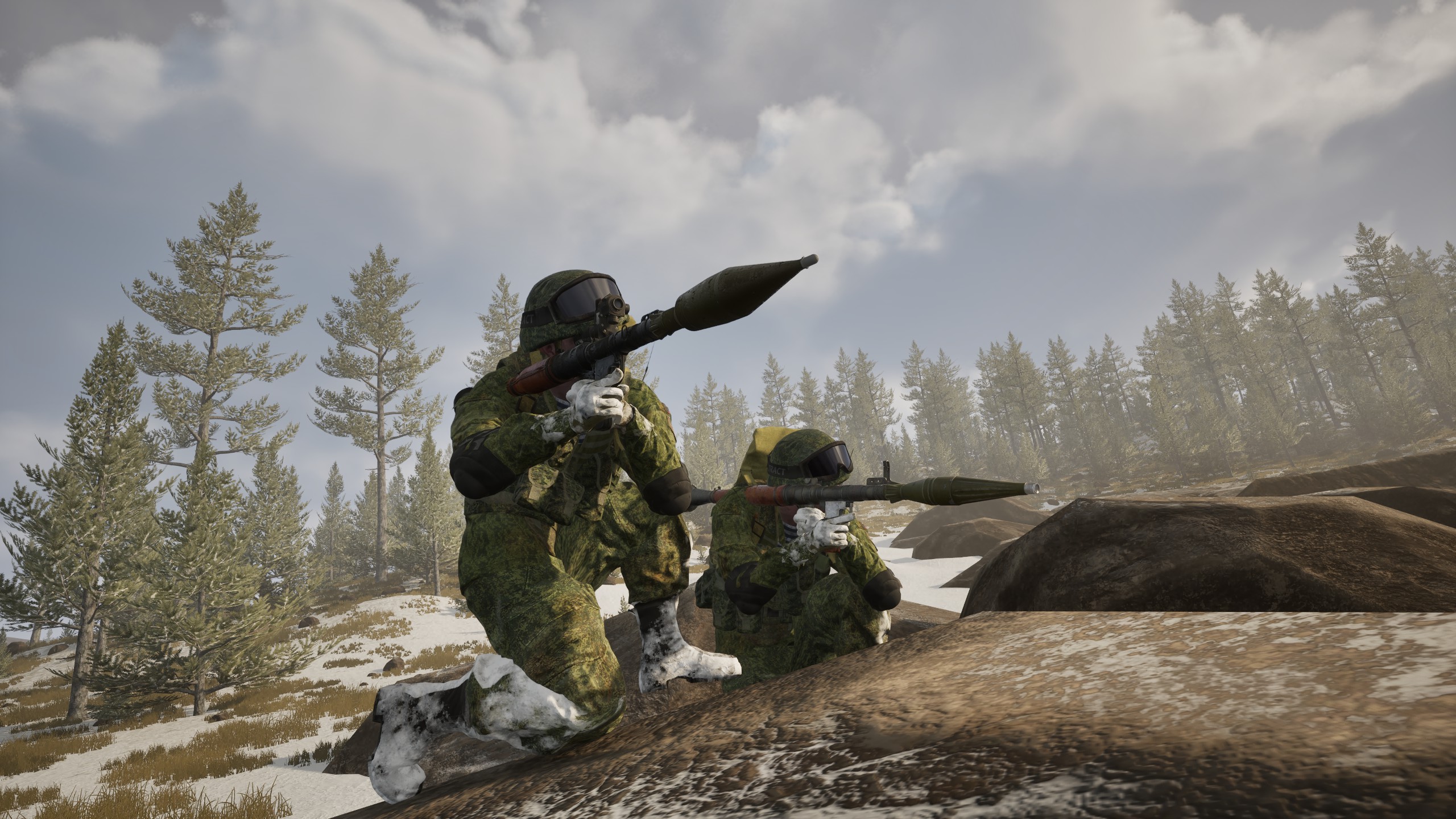 Soldier preparing to fire a rocket launcher