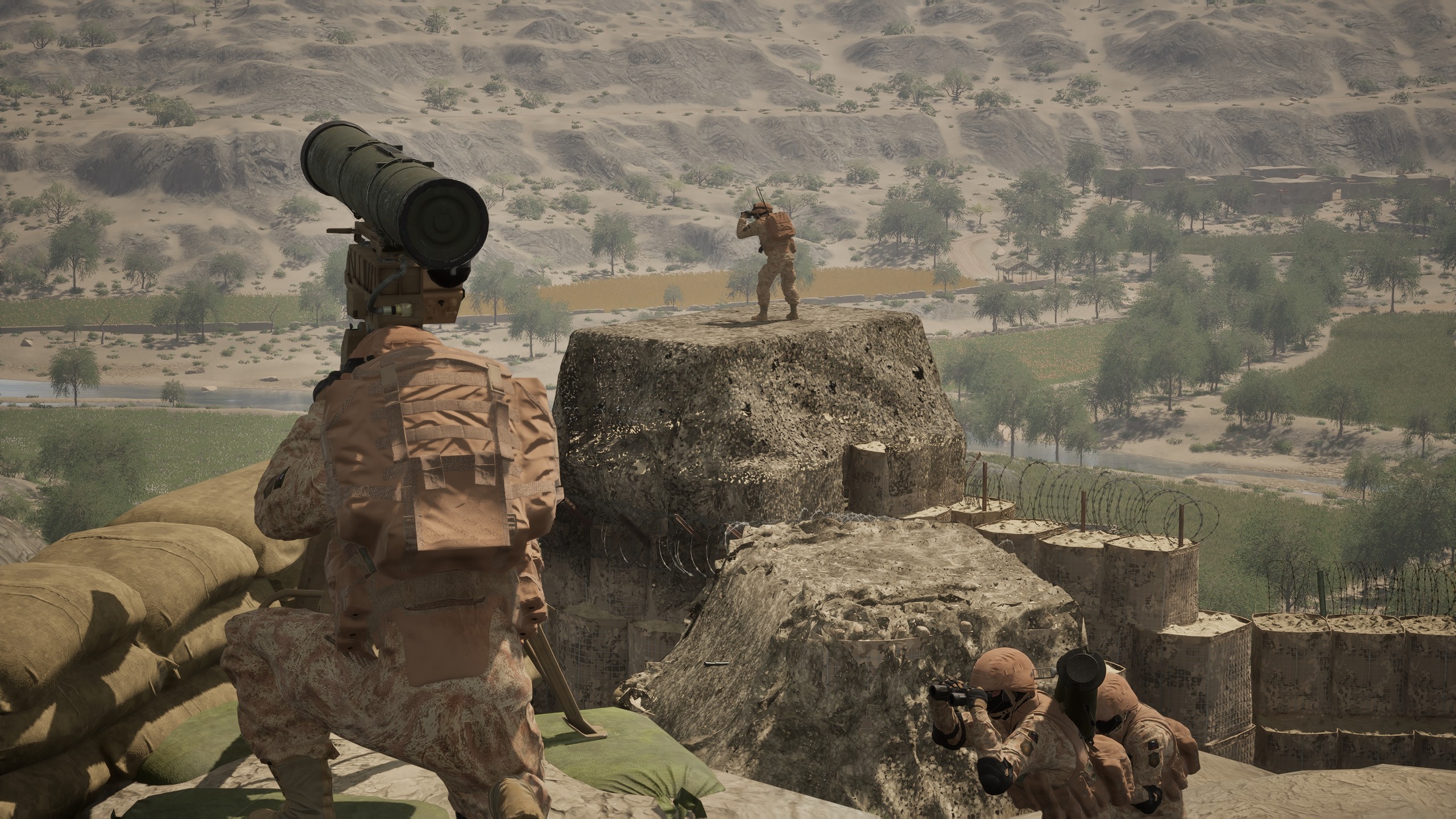 TOW missile system set up in a defensive position